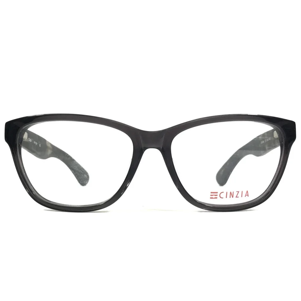 Cinzia Eyeglasses Frames CIN-5046 C3 Shiny Dark Brown Cat Eye Full Rim 54-15-140